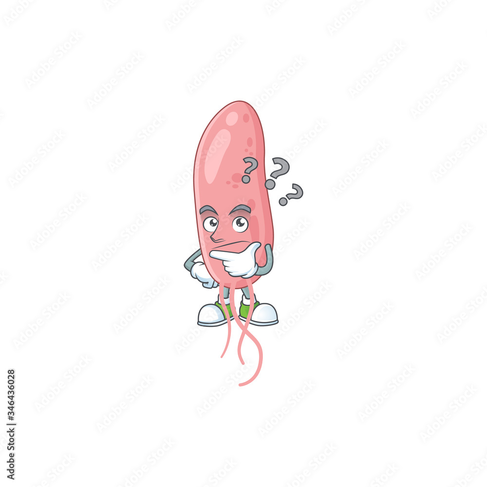 Vibrio cholerae mascot design concept having confuse gesture Vibrio cholerae mascot design concept having confuse gesture