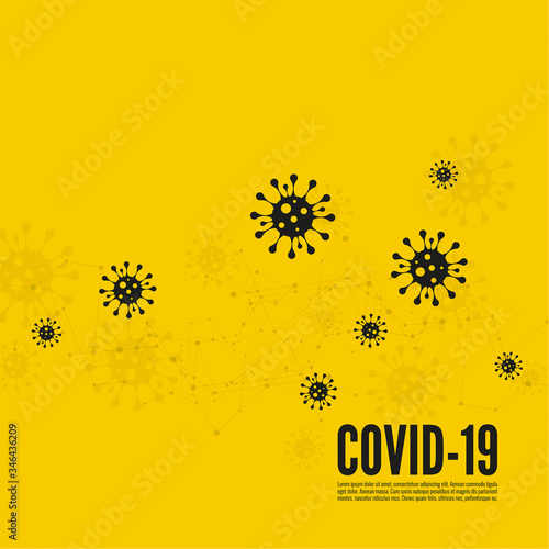 Background with bacillus coronavirus with viral infection. Virus Covid 19 vector illustration.