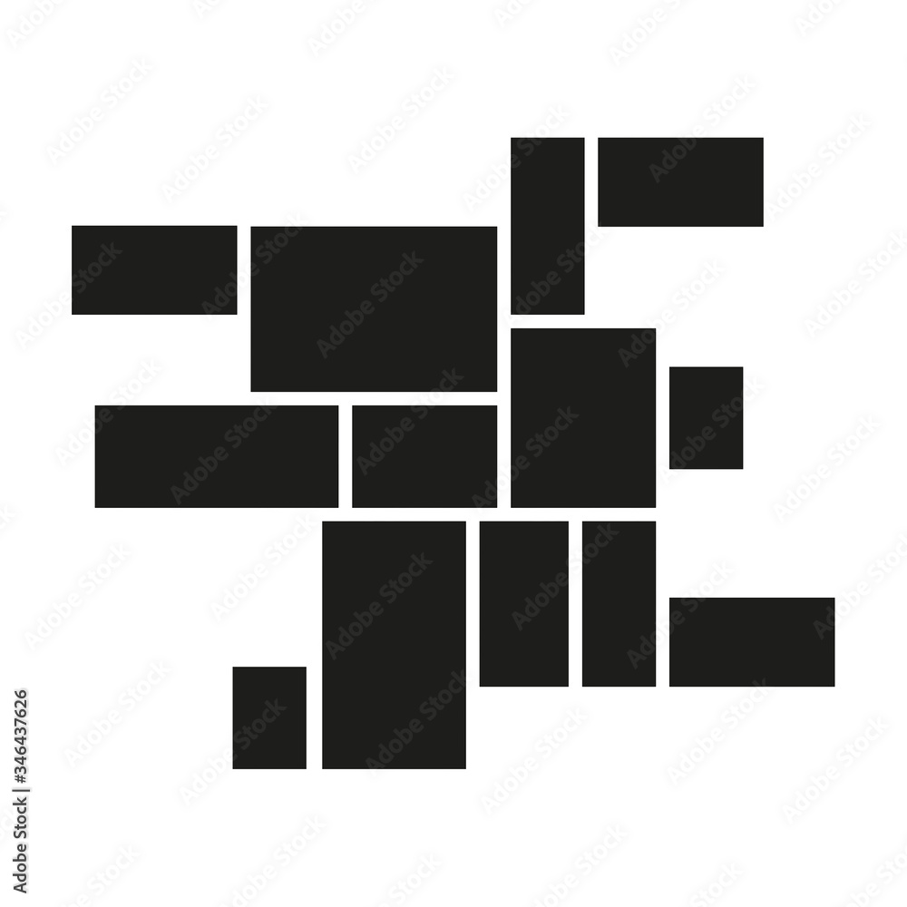 Vector mood board of thirteen frames. Black photo collage templates. Vector mood board of thirteen frames. Black photo collage templates.