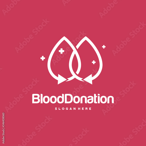 Blood Donor logo designs Concept vector, Blood Transfusion logo template, Droplet symbol icon vector