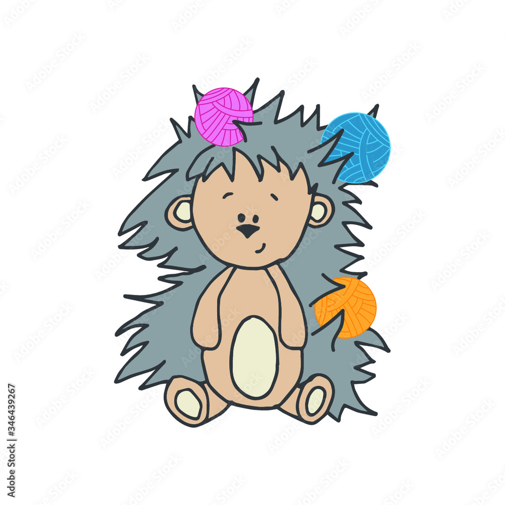 Little fanny hadgehog. Hand made teme. Hand drawing digital illustration Little fanny hadgehog. Hand made teme. Hand drawing digital illustration