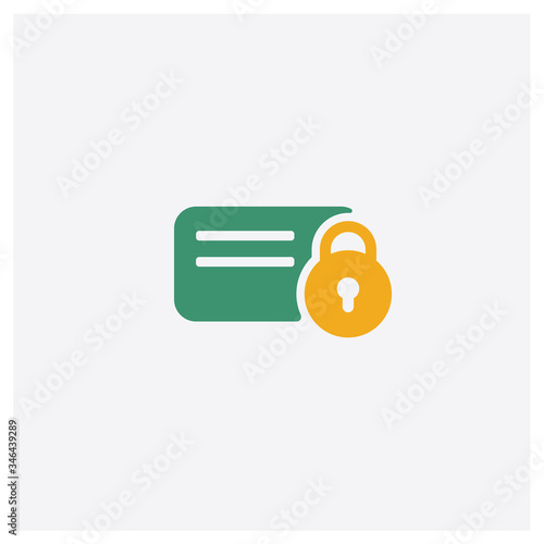 Cit card concept 2 colored icon. Isolated orange and green Cit card vector symbol design. Can be used for web and mobile UI/UX