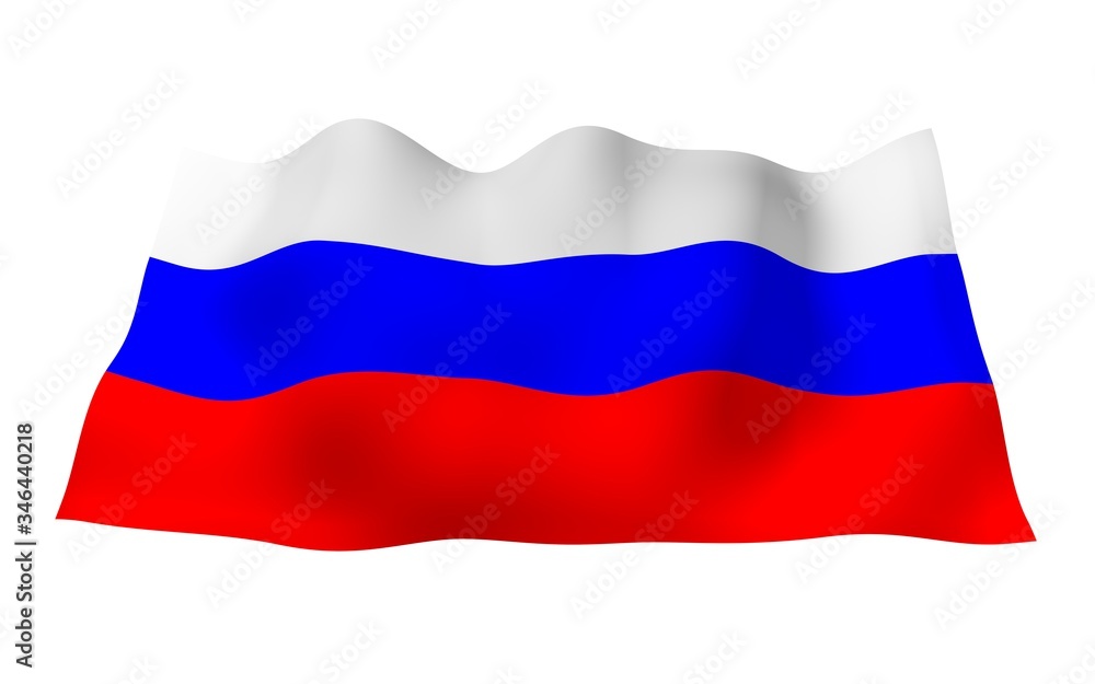Waving flag of the Russian Federation. The National. State symbol of the Russia. 3D illustration Waving flag of the Russian Federation. The National. State symbol of the Russia. 3D illustration