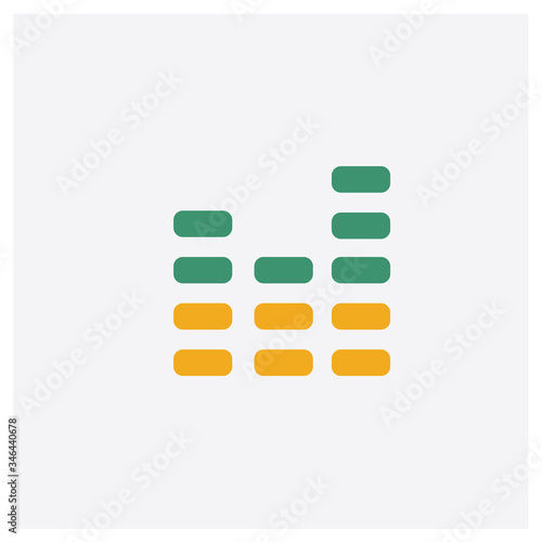 Levels concept 2 colored icon. Isolated orange and green Levels vector symbol design. Can be used for web and mobile UI/UX
