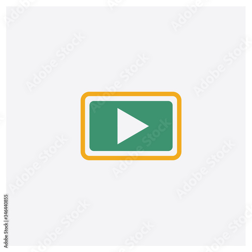 Free Download Play button concept 2 colored icon. Isolated orange and green Play button vector symbol design. Can be used for web and mobile UI/UX - GFXLoad