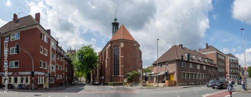 red brick built house Munster independent city in north rhine-westphalia