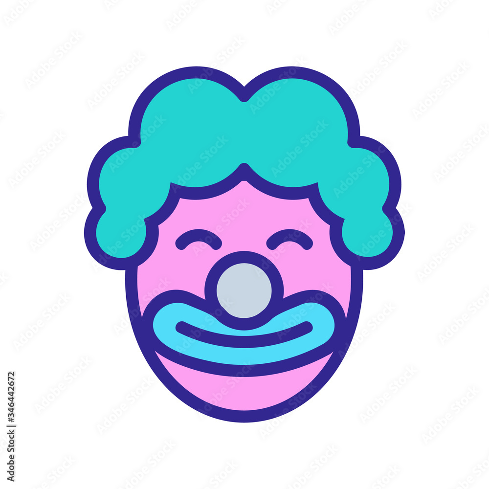 satisfied clown in wig icon vector. satisfied clown in wig sign. color symbol illustration satisfied clown in wig icon vector. satisfied clown in wig sign. color symbol illustration