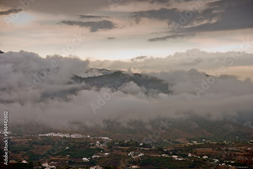 Countryside surrounding The Moorish village of Frigiliana nestling in the mountains, Costa del Sol, Andalucia, Spain