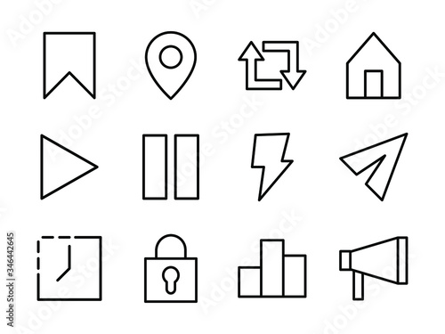 Social Media UI Icon Set Outline