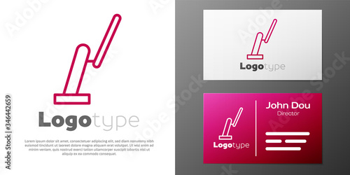 Logotype line Windscreen wiper icon isolated on white background. Logo design template element. Vector Illustration