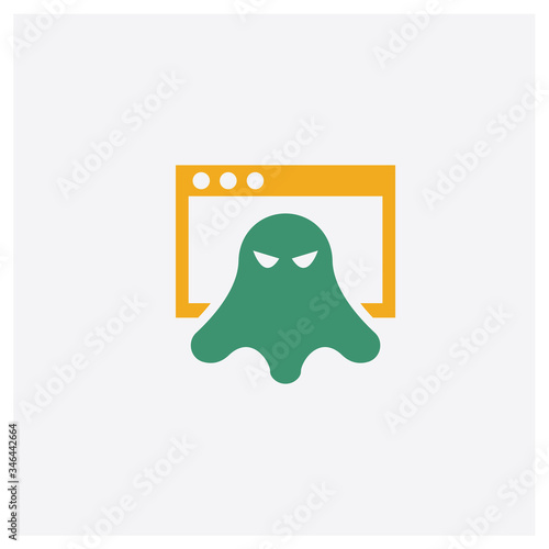 Rootkit concept 2 colored icon. Isolated orange and green Rootkit vector symbol design. Can be used for web and mobile UI/UX photo