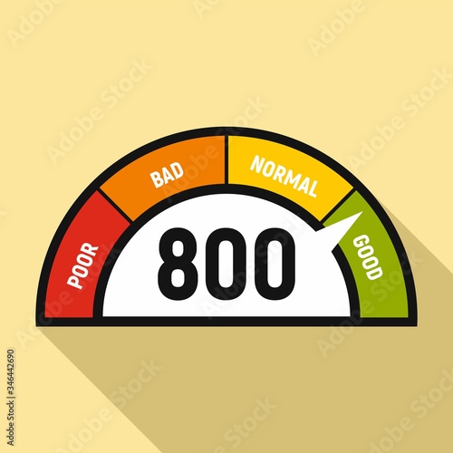 Good credit score display icon. Flat illustration of good credit score display vector icon for web design
