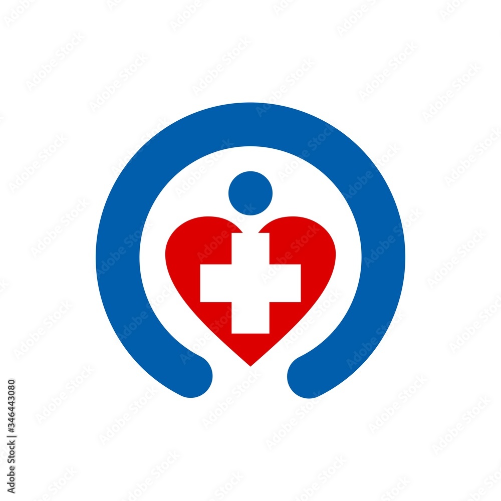 healthcare medical logo and vector icon with love and care to people application healthcare medical logo and vector icon with love and care to people application