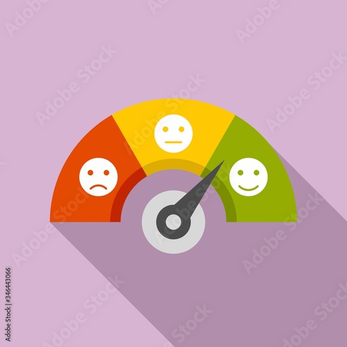 Smiling credit score icon. Flat illustration of smiling credit score vector icon for web design