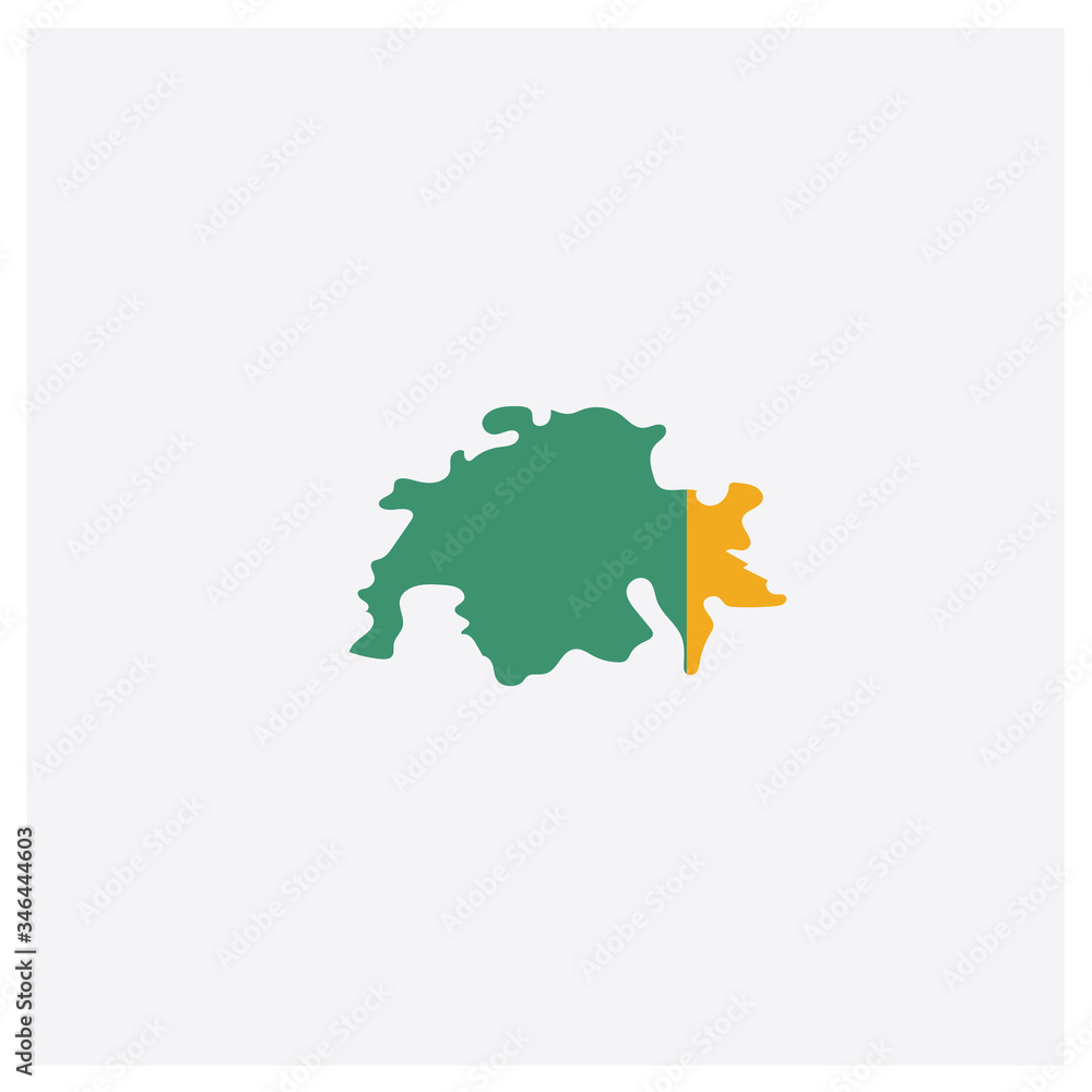 Switzerland map concept 2 colored icon. Isolated orange and green Switzerland map vector symbol design. Can be used for web and mobile UI/UX