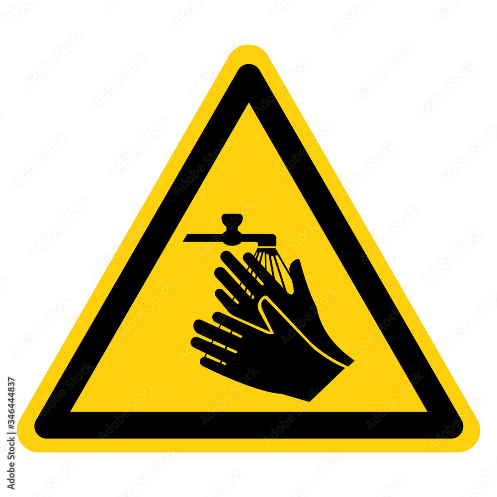 Warning Please Wash Your Hand Symbol Sign,Vector Illustration, Isolated On White Background Label. EPS10 Warning Please Wash Your Hand Symbol Sign,Vector Illustration, Isolated On White Background Label. EPS10