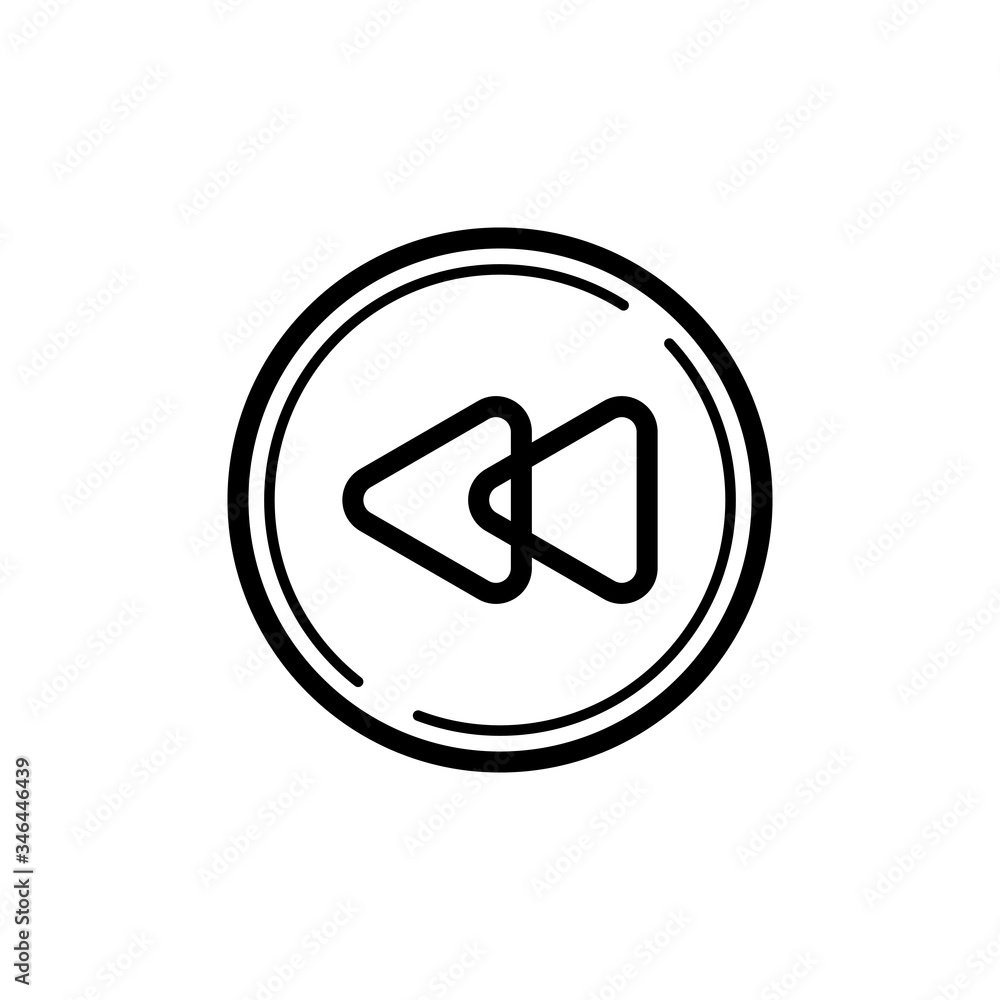 rewind icon. Illustration of rewind vector icon for web. EPS 10 rewind icon. Illustration of rewind vector icon for web. EPS 10