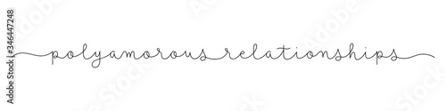 POLYAMOROUS RELATIONSHIPS black vector monoline calligraphy banners with swashes