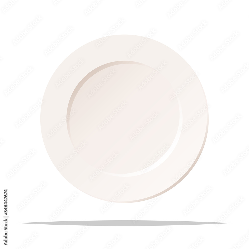 Empty plate vector isolated illustration Empty plate vector isolated illustration