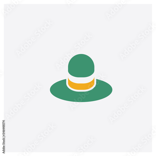 Men Hat concept 2 colored icon. Isolated orange and green Men Hat vector symbol design. Can be used for web and mobile UI/UX