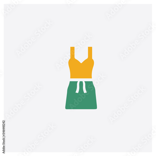 Cocktail Dress concept 2 colored icon. Isolated orange and green Cocktail Dress vector symbol design. Can be used for web and mobile UI/UX