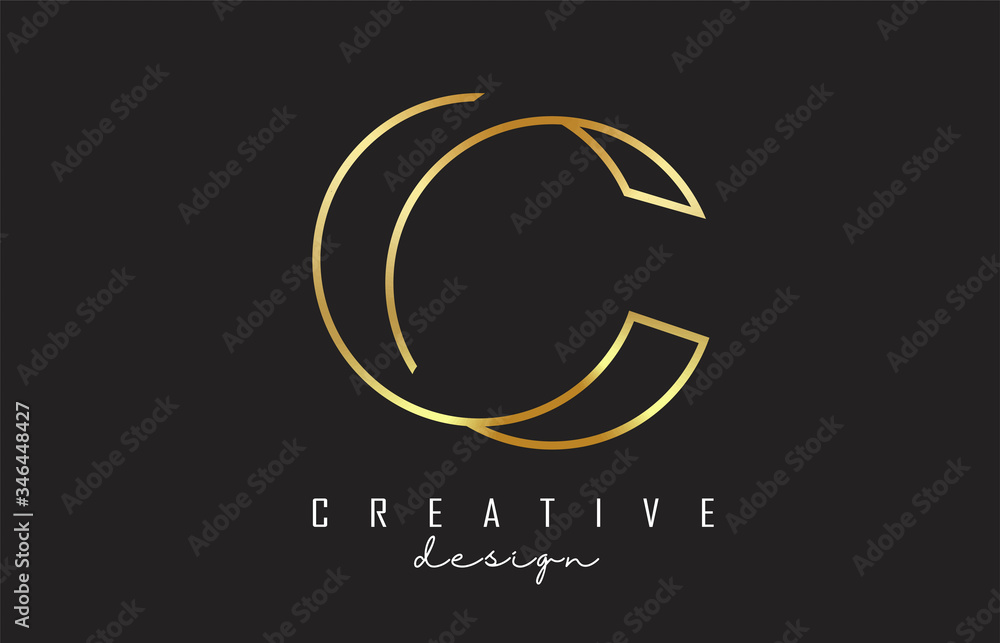 Golden C Letter Logo with Monogram and luxury design. Graphic golden C icon. Golden C Letter Logo with Monogram and luxury design. Graphic golden C icon.