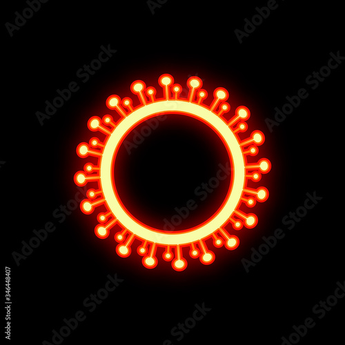 isolated vector image of a coronavirus. sign of the ban. restrictions related to quarantine. world danger. spread of infection. stop the infection. prevention measures, isolation. 