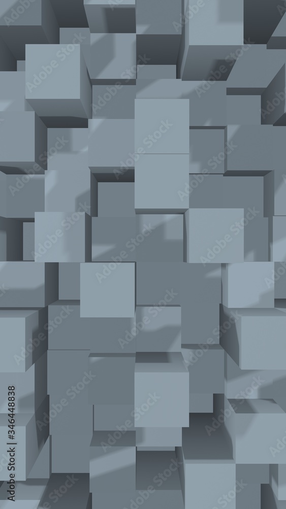 Abstract gray elegant cube geometric background. Chaotically advanced rectangular bars. 3D Rendering, 3D illustration Abstract gray elegant cube geometric background. Chaotically advanced rectangular bars. 3D Rendering, 3D illustration