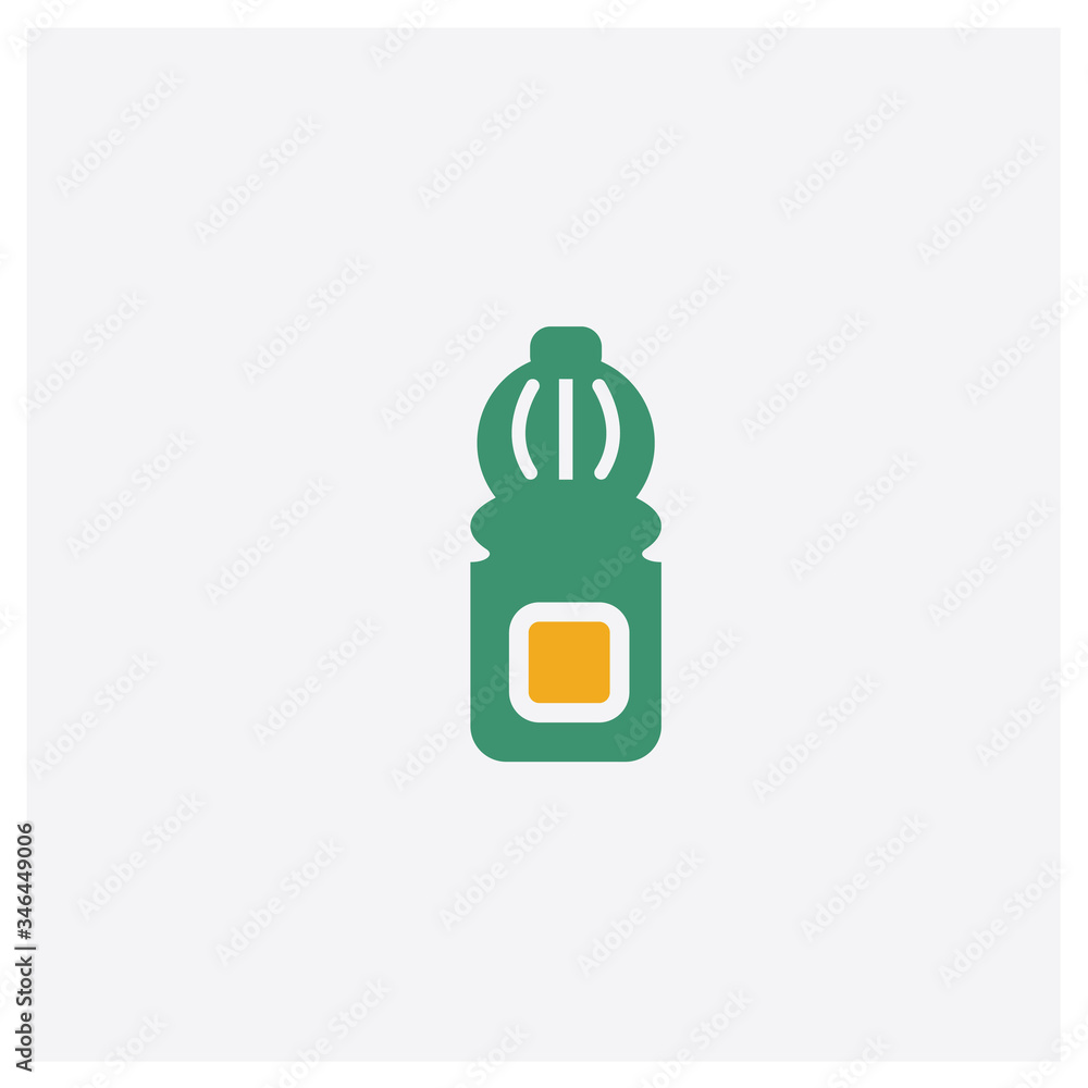 Fototapeta premium Cleaning concept 2 colored icon. Isolated orange and green Cleaning vector symbol design. Can be used for web and mobile UI/UX