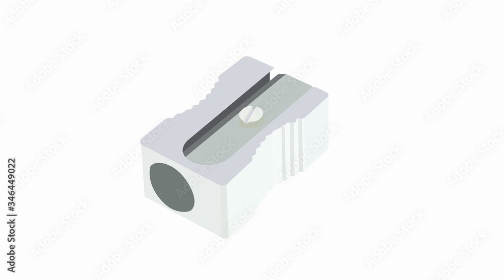 Silver Pencil Sharpener. Vector Illustration, isolated Silver Pencil Sharpener. Vector Illustration, isolated