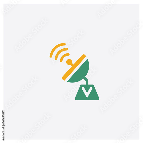 Antenna concept 2 colored icon. Isolated orange and green Antenna vector symbol design. Can be used for web and mobile UI/UX