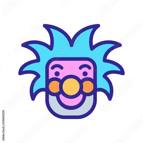face with glasses and tousled hair icon vector. face with glasses and tousled hair sign. color symbol illustration