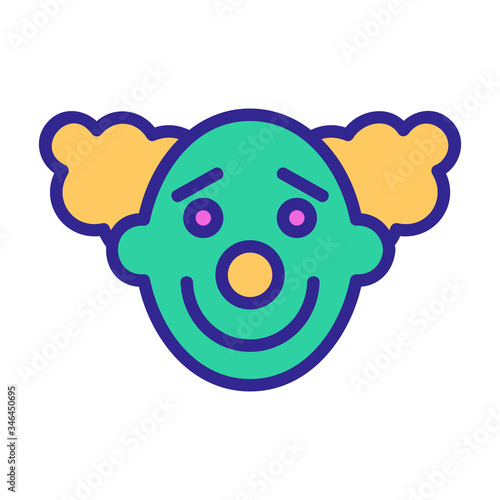 cute miserable clown icon vector. cute miserable clown sign. color symbol illustration