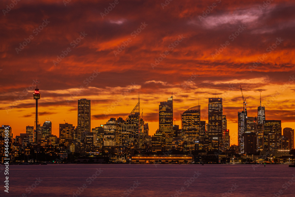 Obraz na płótnie Sunset from Point Piper, Sydney w salonie