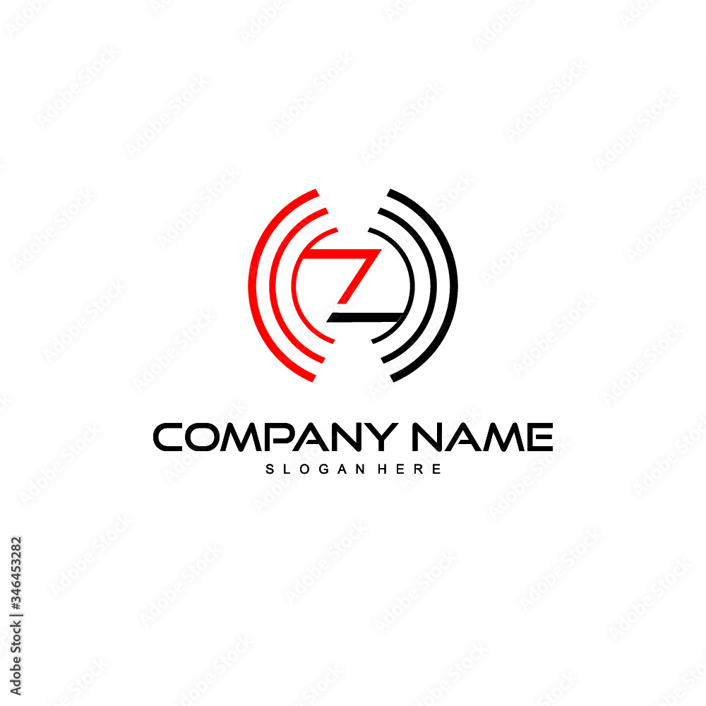 letter z with wifi logo design vector