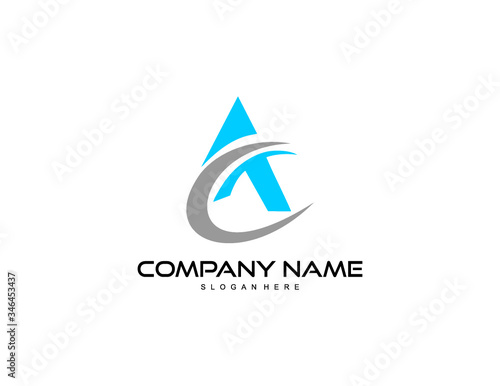 abstract AC letter logo design vector