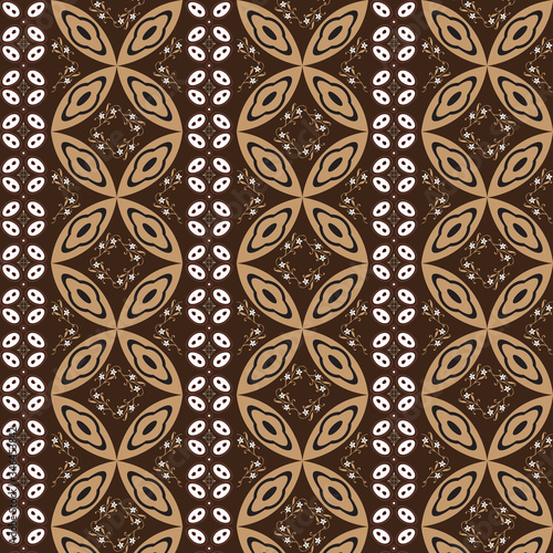 Elegant circle Art work motifs on Kawung batik design with simple mocca brown color design
