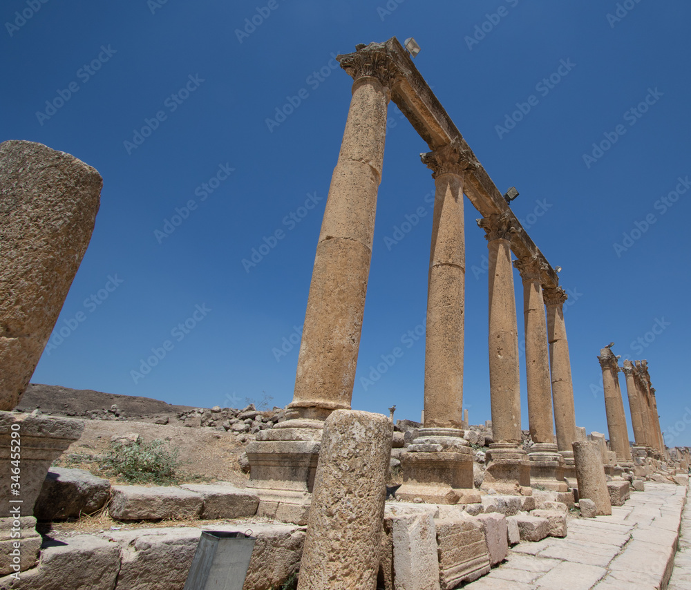 Ruins of Roman city of Jerash in Jordan