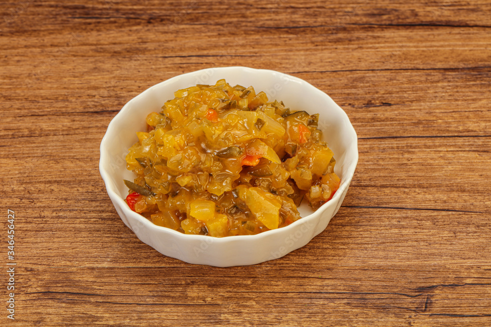 Relish sauce with cucumbers and mustard Relish sauce with cucumbers and mustard