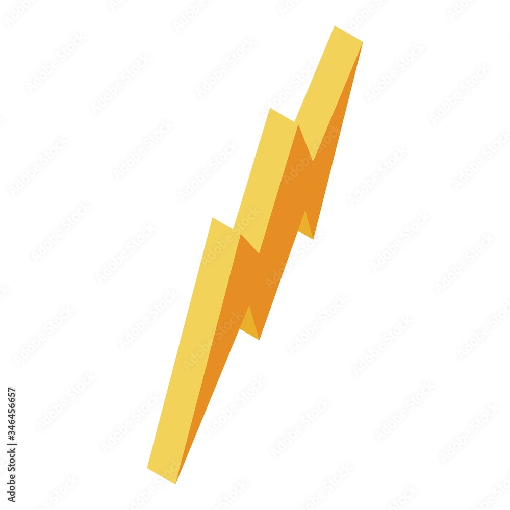 Power bolt icon. Isometric of power bolt vector icon for web design isolated on white background