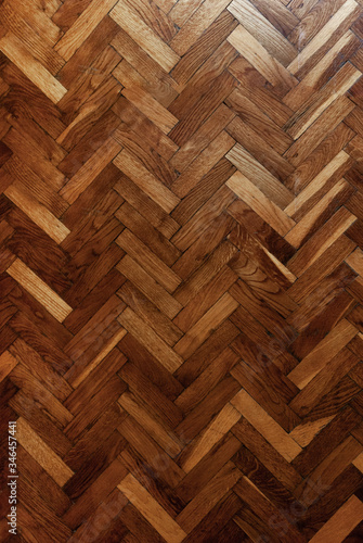 wooden parquet on the floor flatlay