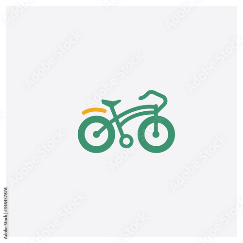 Vintage Bicycle concept 2 colored icon. Isolated orange and green Vintage Bicycle vector symbol design. Can be used for web and mobile UI UX