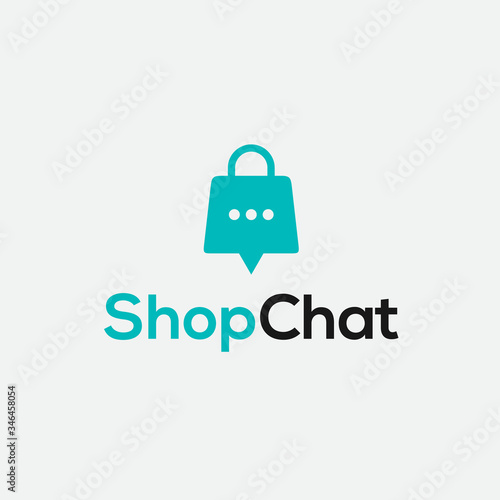 shop chat logo / bag vector