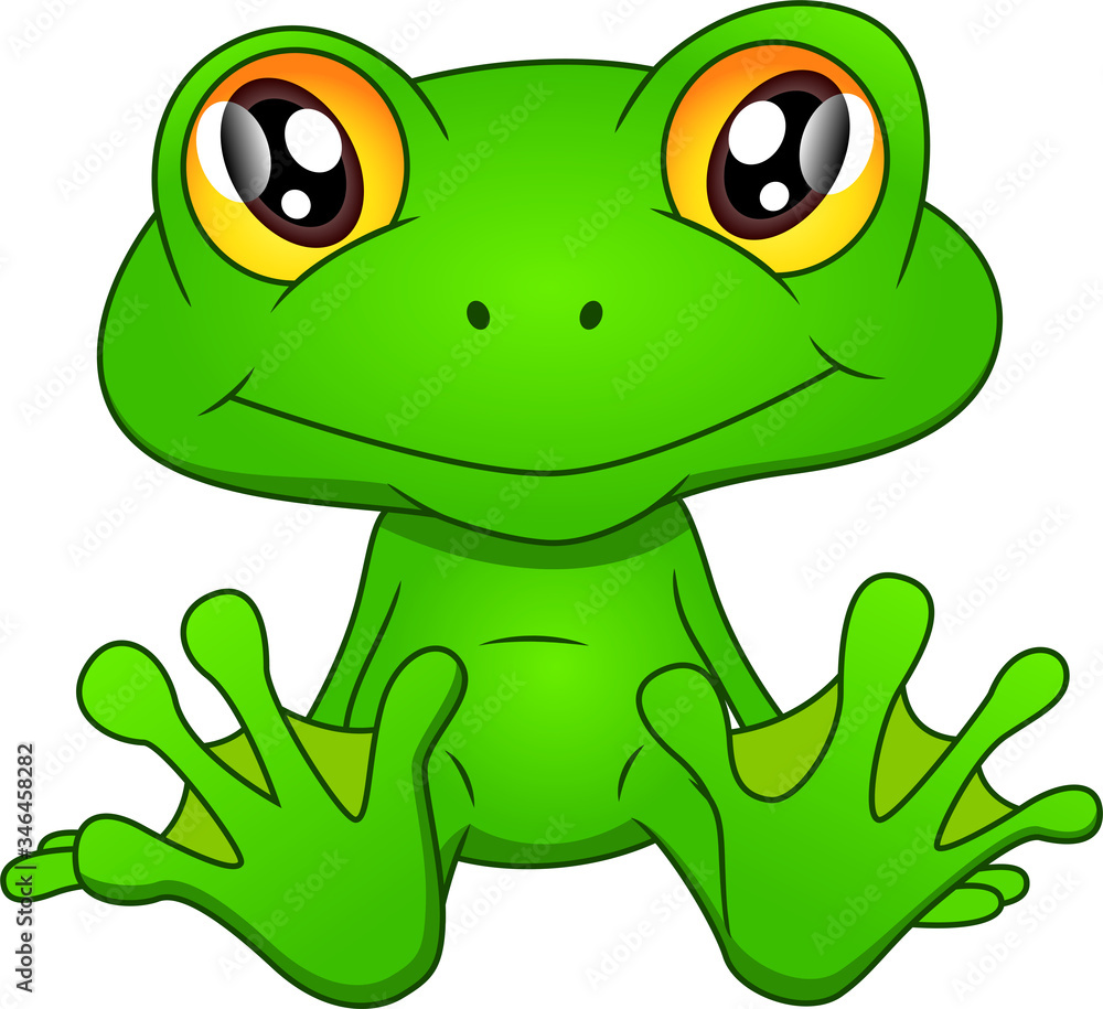 Fototapeta premium Green frog cartoon