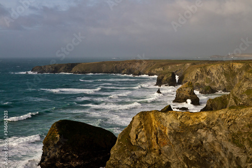 Canvas Print ,North Cornish coast during a winter gale