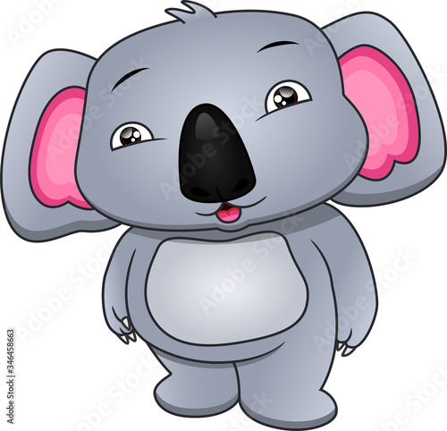 cute koala cartoon on a white background