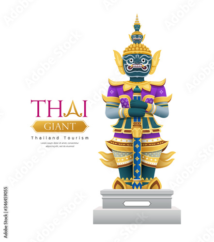 Thai giant design isolated on white background, vector illustration