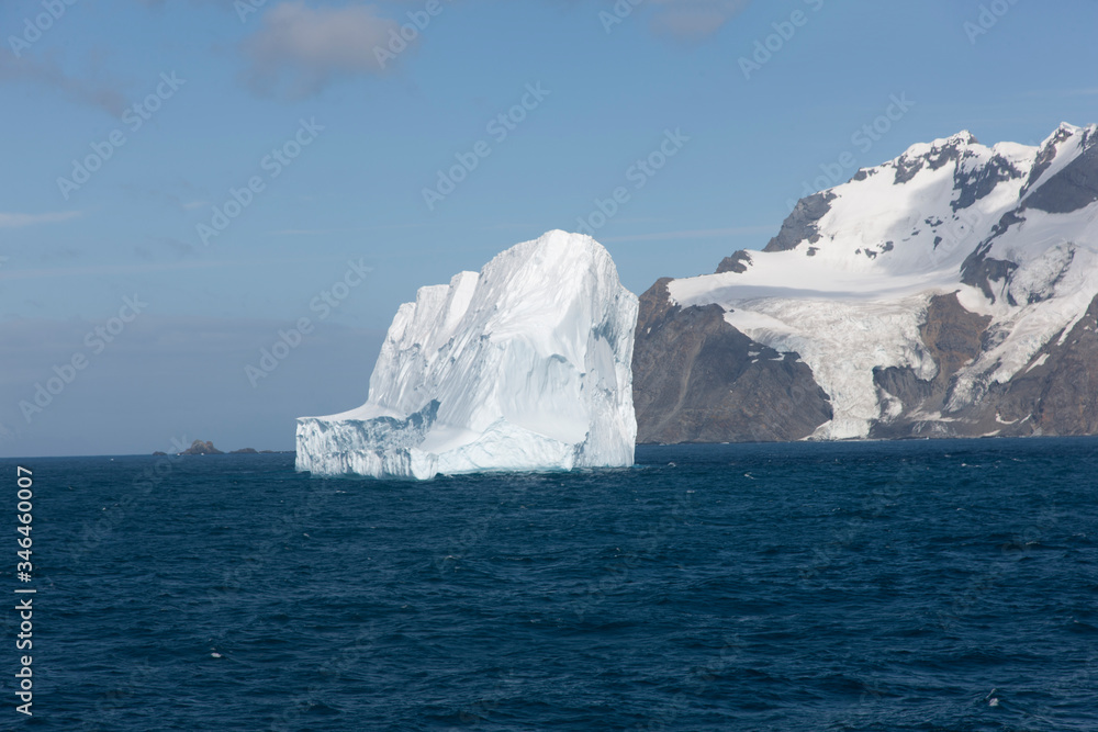 Antarctica landscape with iceberg on a sunny winter day