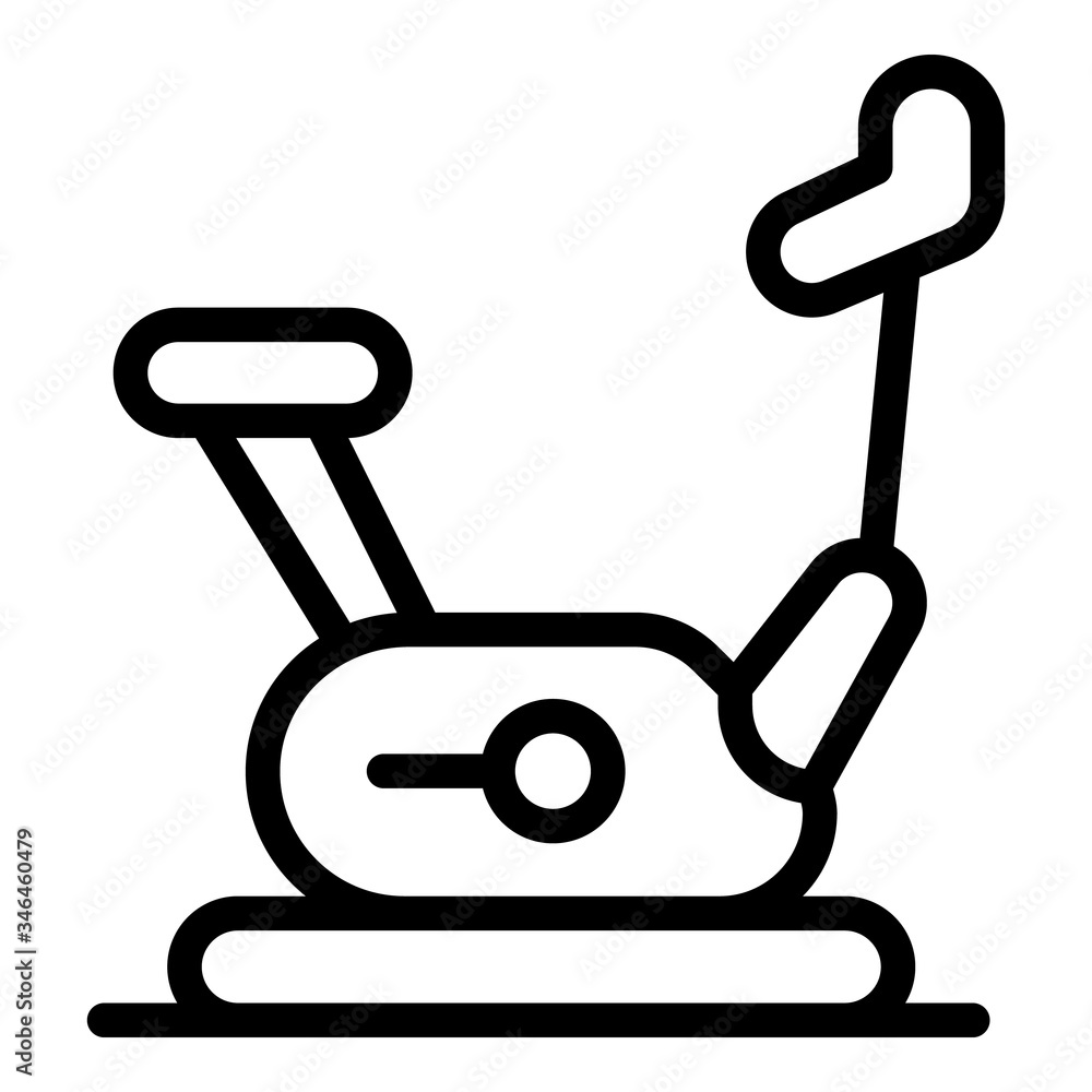 Stationary bicycle icon. Outline stationary bicycle vector icon for web design isolated on white background Stationary bicycle icon. Outline stationary bicycle vector icon for web design isolated on white background