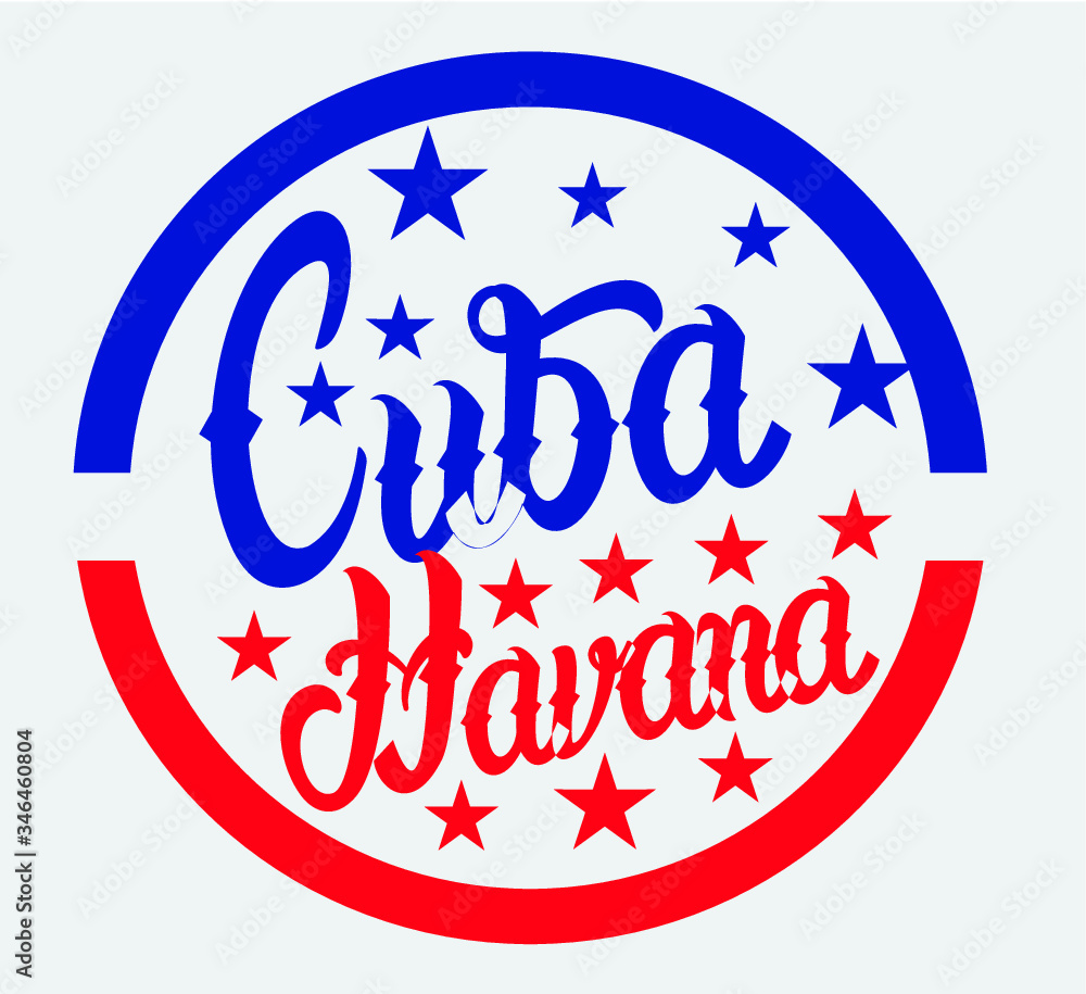 Cuba Havana print and embroidery graphic design vector art Cuba Havana print and embroidery graphic design vector art